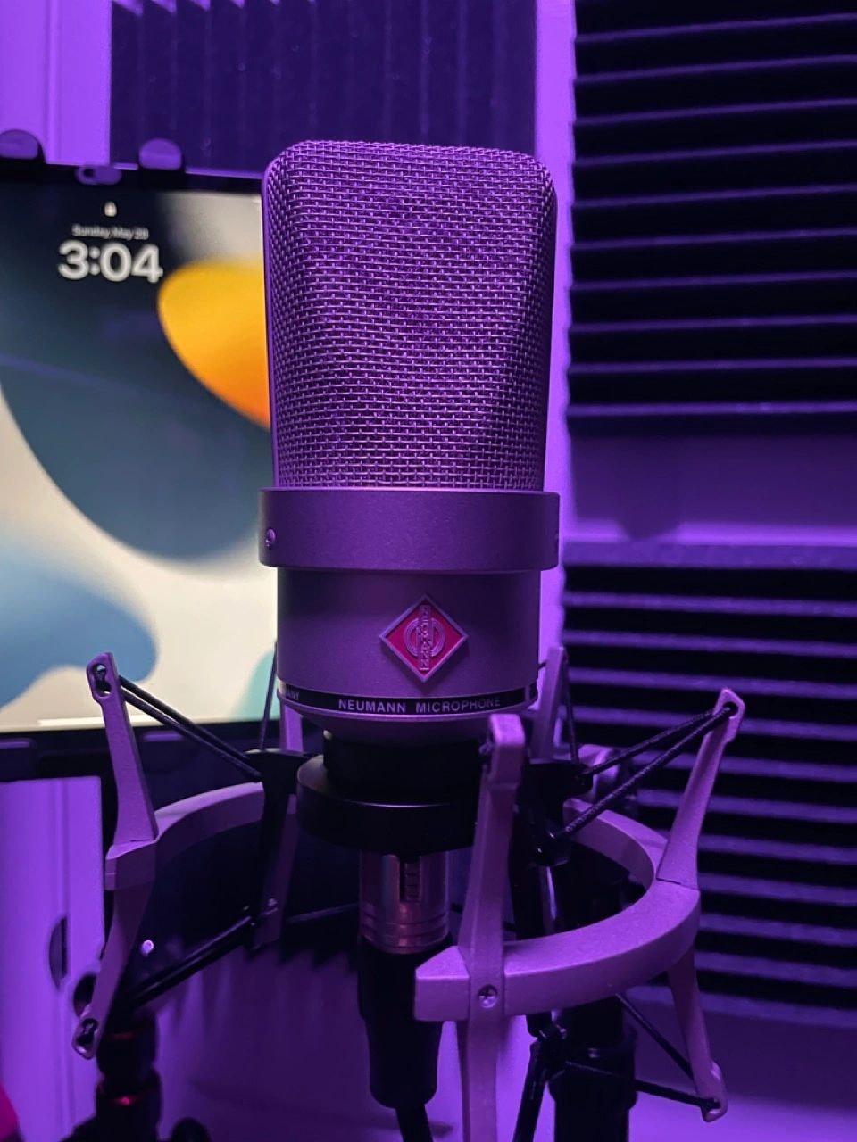 Neumann microphone in studio