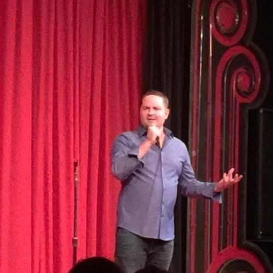 Brandon performing on stage