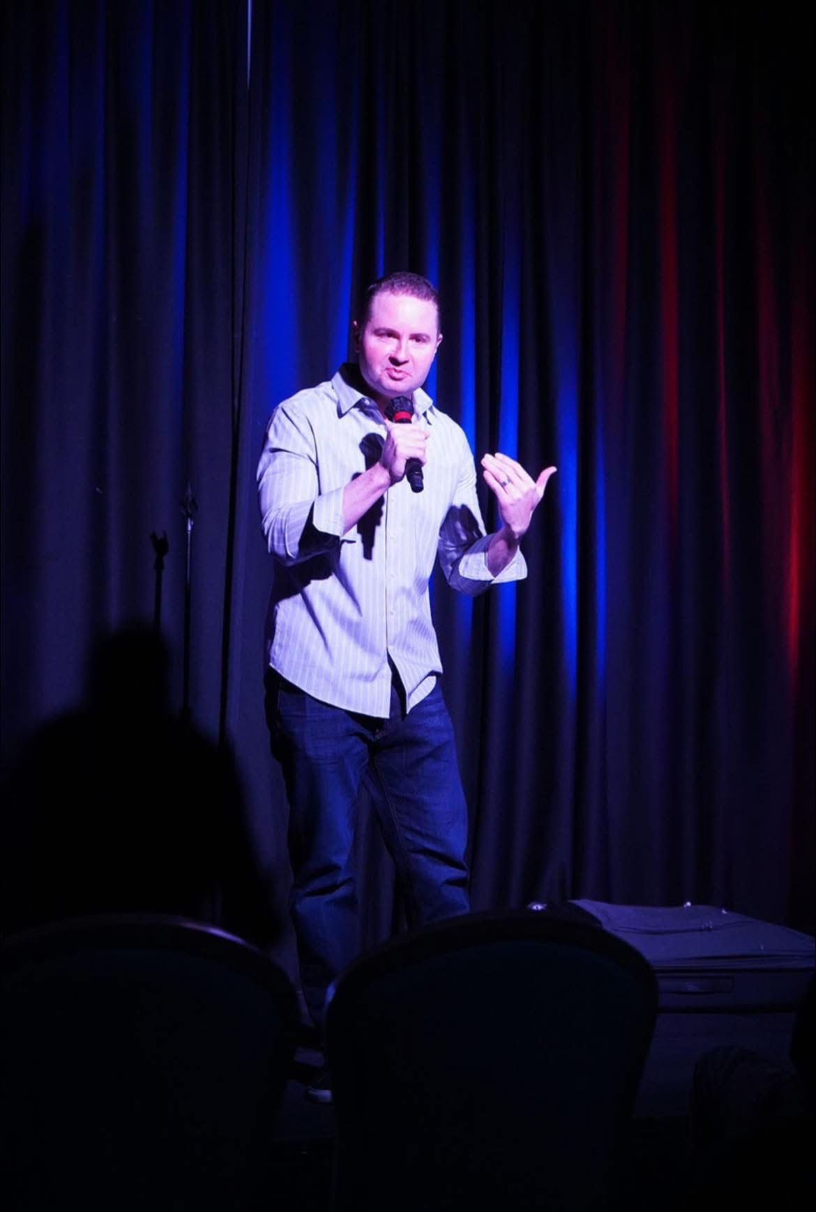 Brandon performing on stage