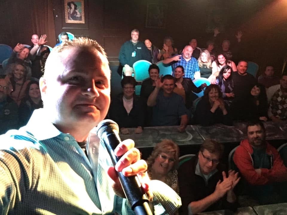 Brandon with audience selfie